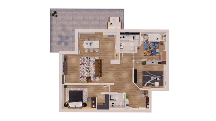 A vendre superbe attique haut standing de 3,5 pièces en PPE avec place de parc dans le garage collectif
