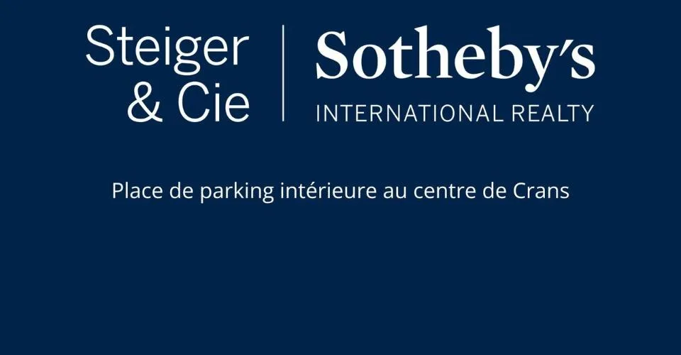 Place de parking en souterrain au cœur de Crans-Montana