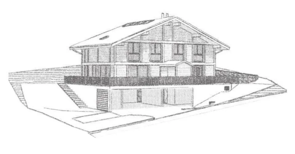 Chalet mitoyen avec permis en force - Jaun