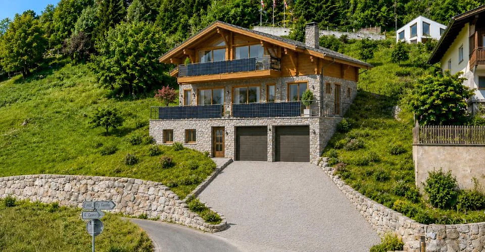 Terrain de construction ensoleillé pour maison avec 2 appartements