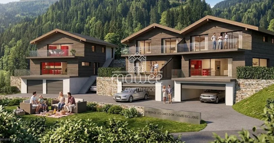 Terrain de 1682 m2 avec permis en force pour 3 chalets