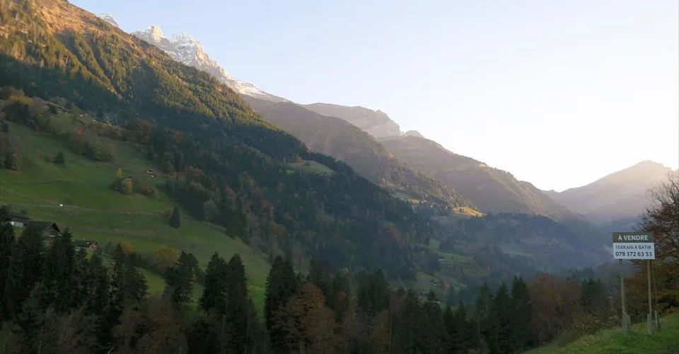 Grande parcelle de terrain à construire à Val-d'Illiez, entièrement équipée
