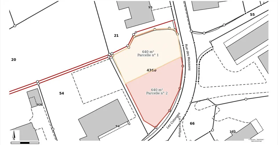 2 parcelles à bâtir de 640 m2