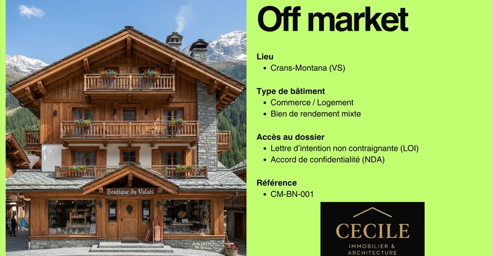 OFF MARKET - Actif mixte de premier ordre (Commerce / Résidentiel)