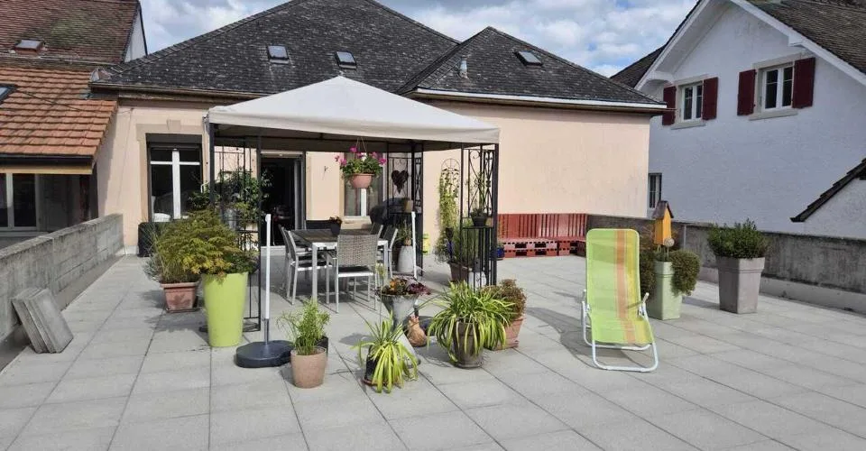 Immeuble avec un grand appartement, laboratoire et logement