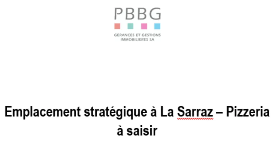 Emplacement stratégique à La Sarraz – Pizzeria à saisir