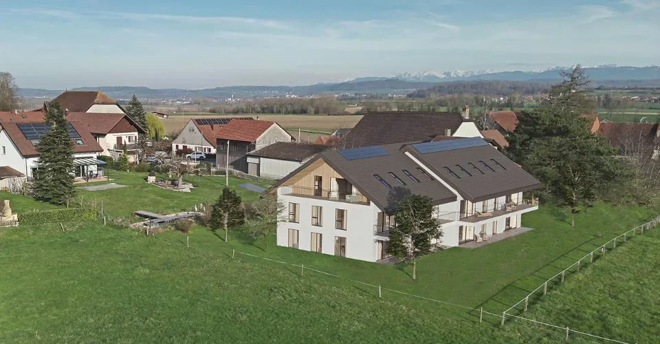 Estavayer / Frasses Dernier rez-jardin de 4,5 pces Terrain de 320 m2