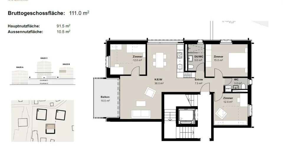 4.5-Zimmerwohnung zur Miete (Erstbezug): Neubau Hasol im Zentrum von B – photo 22 sur 22