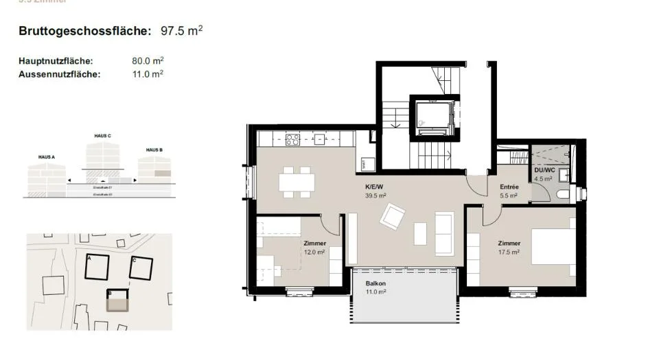 3.5-Zimmerwohnung zur Miete (Erstbezug): Neubau Hasol im Zentrum von B – Foto 22 von 22