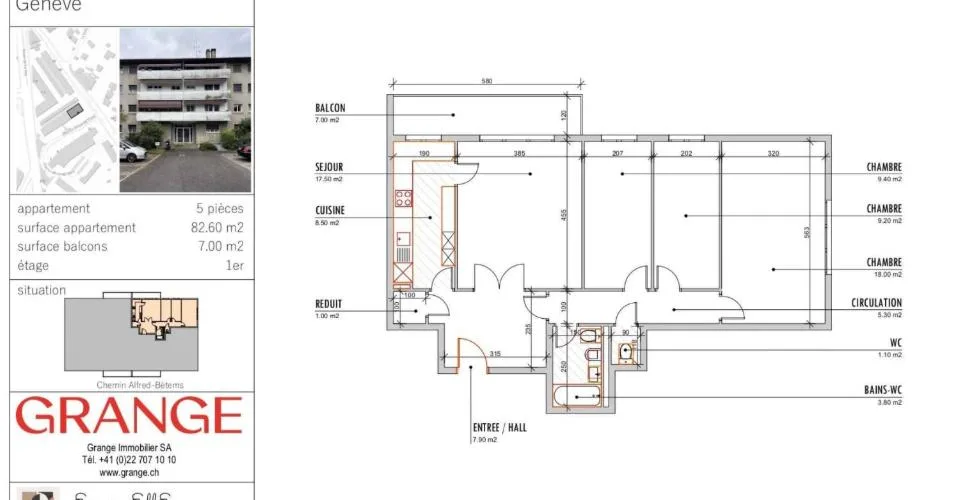 Appartement de 5 pièces rénové au Grand-Saconnex – photo 2 sur 2