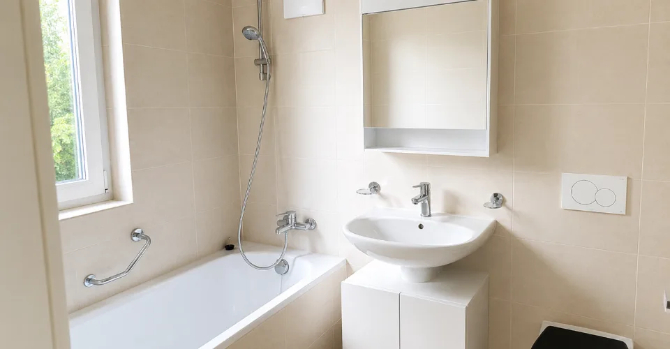 Appartement meublé avec balcon ensoleillé, garage intérieur disponible et proche de la gare