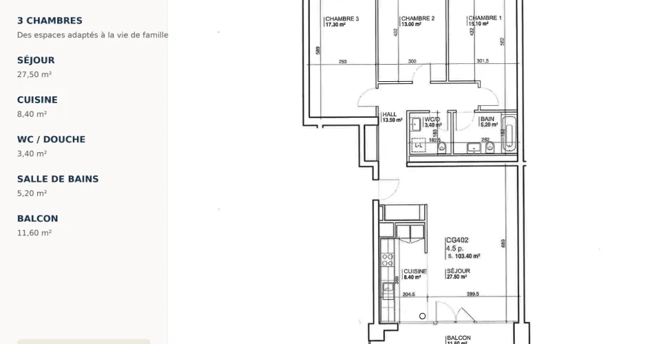 Appartement familial au cœur de La Croisée