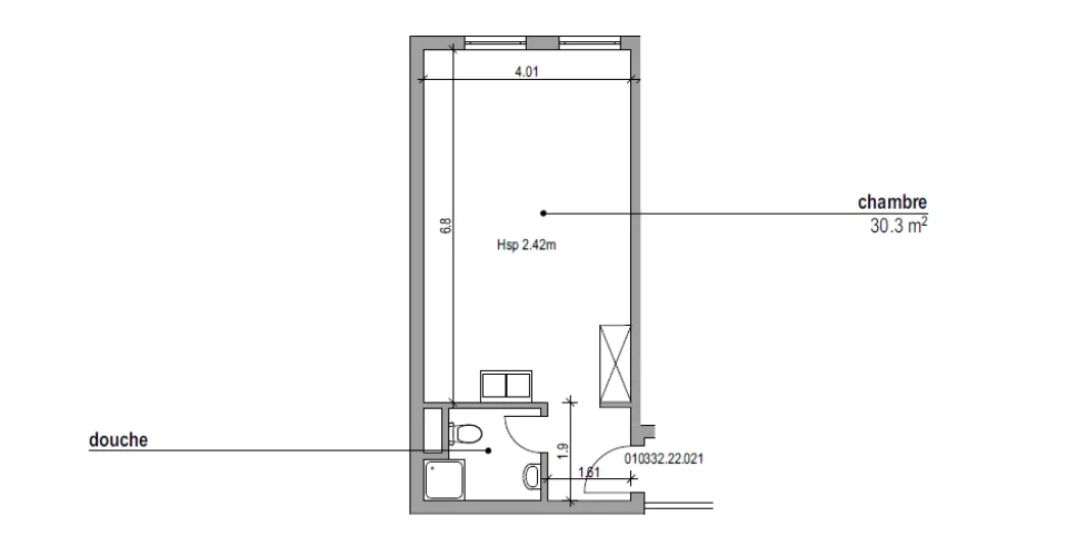 Appartement de 1 pièce au 2ème étage à Payerne