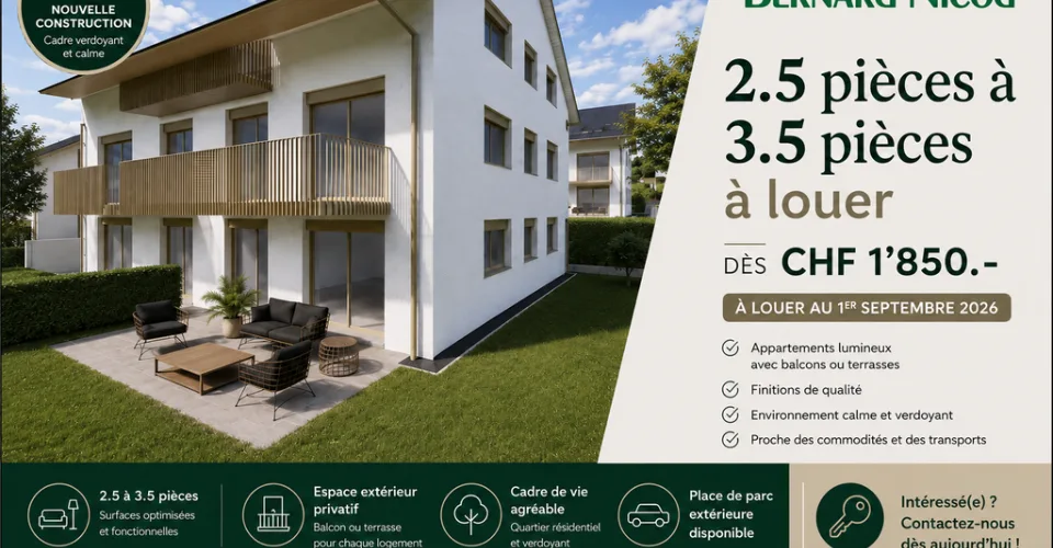 Appartements neufs de 3.5 pièces dans un quartier idéal à Prilly
