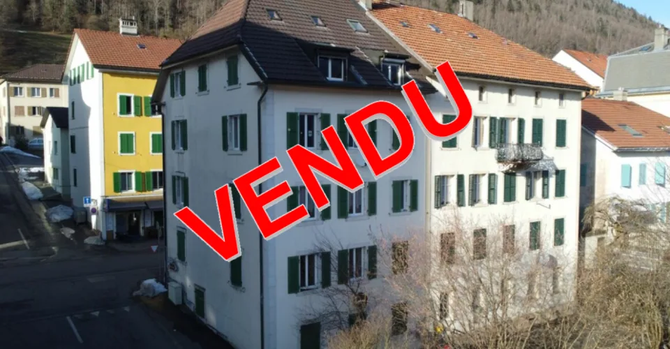 St-Imier, immeuble de 5 appartements avec possibilité d'acquérir 10 garages