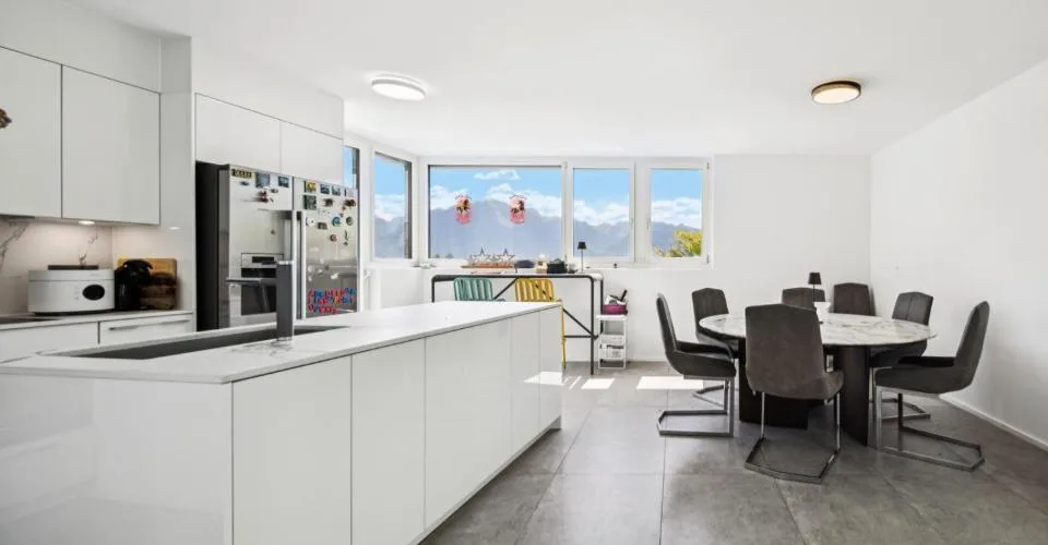 Vue panoramique pour cette villa contemporaine