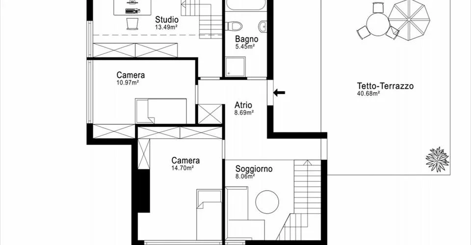 MERVEILLEUS DUPLEX ATTIKA IN LUGANO ALDESAGO / ZWEIT WOHNSITZ – Foto 8 von 9