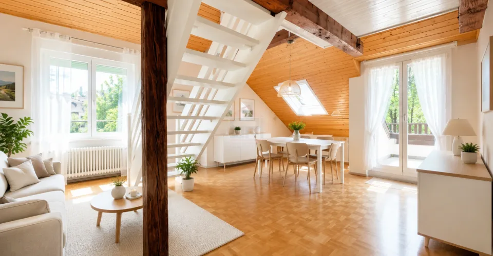 Attique de 4 pièces et 113 m² au centre de Bernex