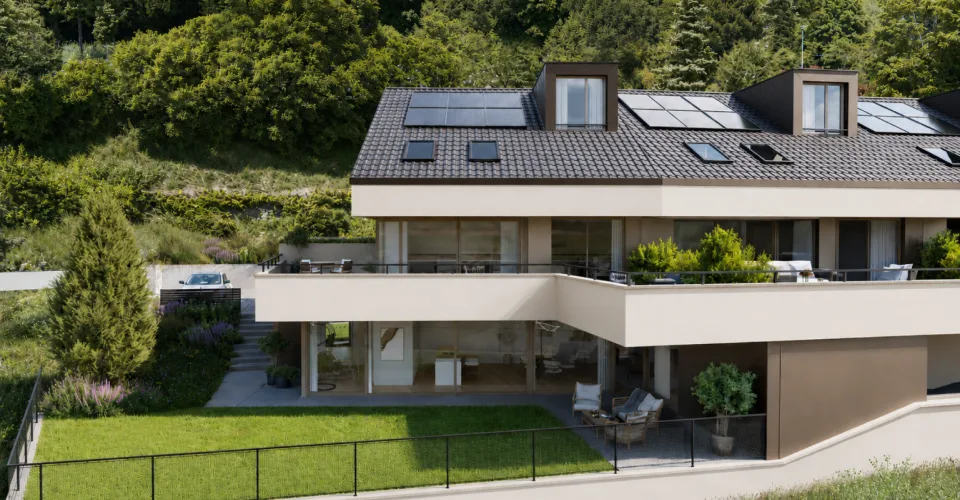 Chardonne - Magnifique villa accolée neuve de 6.5 pces avec une vue imprenable sur le Léman