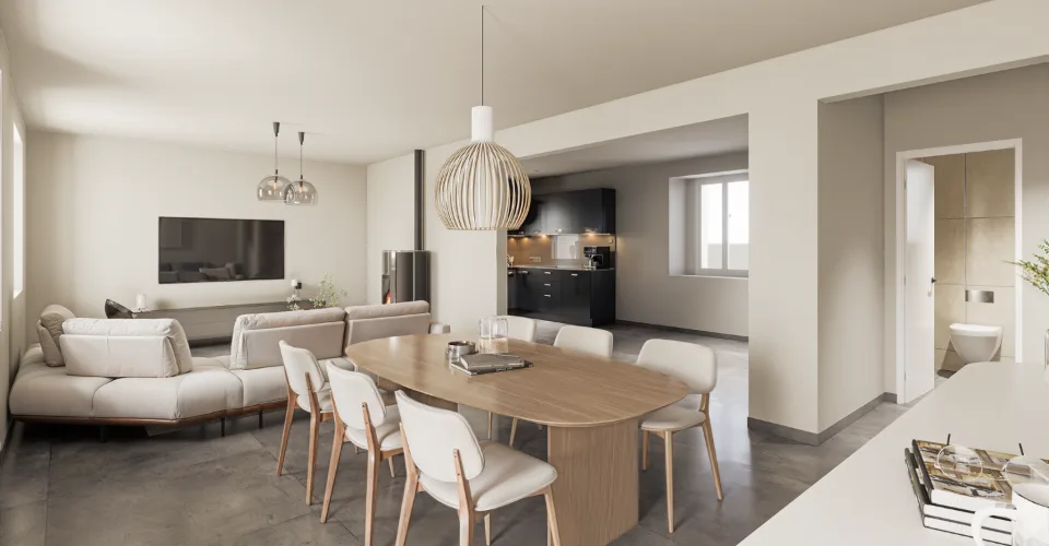 Villeret, maison individuelle rénovée de 2 appartements