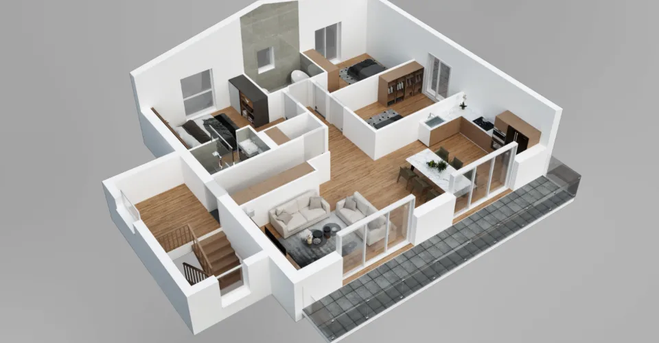 Appartement de 4,5 pièces dans les combles aux Neyres