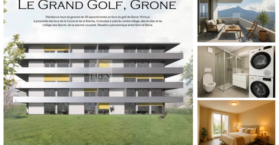 Appartement 3,5 pièces avec grand terrasse sud-est au 2ème étage à Grône