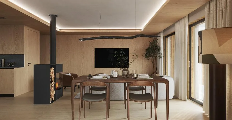 Chalet mitoyen contemporain sur plan  5,5 pièces à Euseigne (Hérémence)