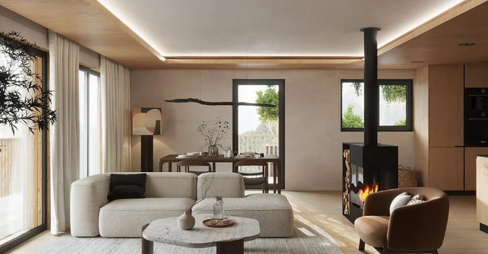 Chalet mitoyen contemporain sur plan  5,5 pièces à Euseigne (Hérémence)