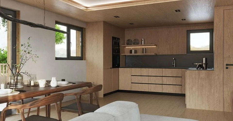 Chalet mitoyen contemporain sur plan  5,5 pièces à Euseigne (Hérémence)