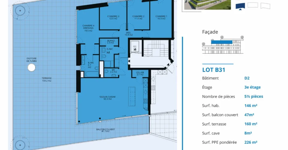 Nouvelle promotion : appartement de 5.5 pièces avec balcon couvert et terrasse – photo 13 sur 13