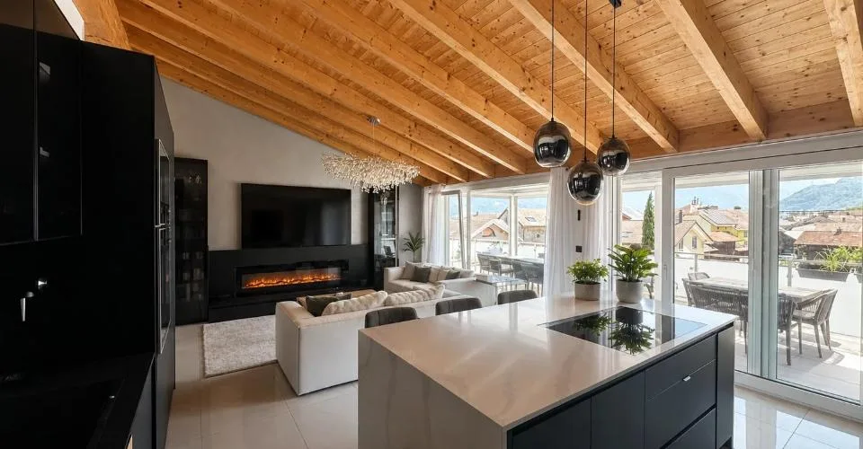 Attique 5,5 pièces - haut standing avec terrasse de 40 m², jacuzzi et