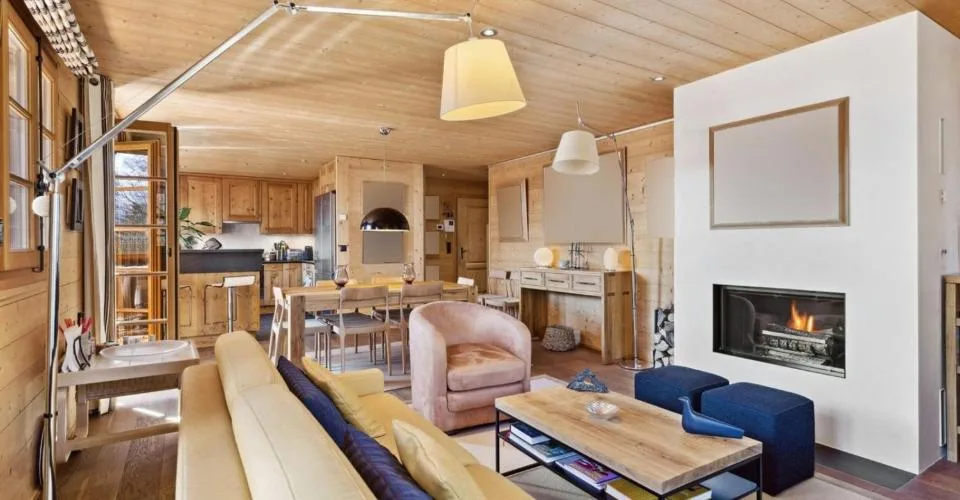 Chic & Cozy 4.5p avec cheminée, balcons, vue, spa, 2 parkings
