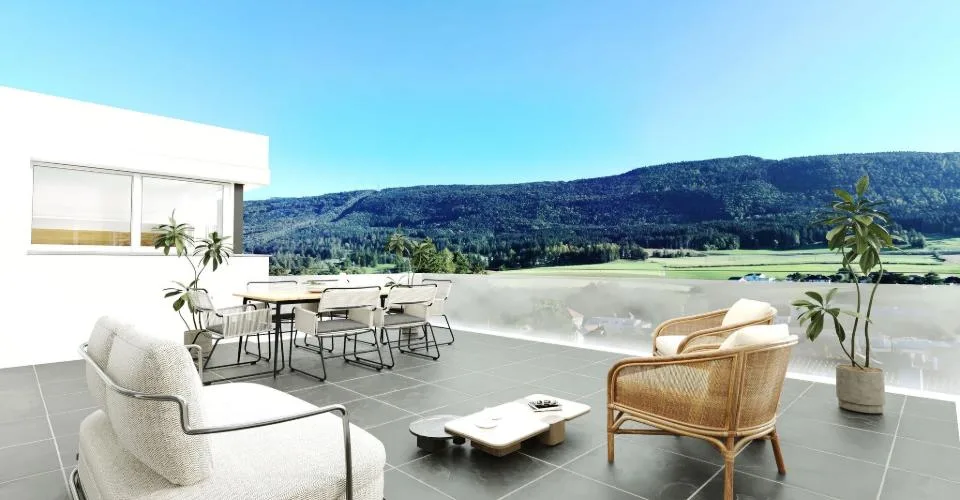 XCEPTIONNEL - A vendre superbes appartements/villas neufs en terrasse de haut standing de 5.5, 4.5, 3.5 et 2.5 pièces avec garage individuel – Foto 18 von 21