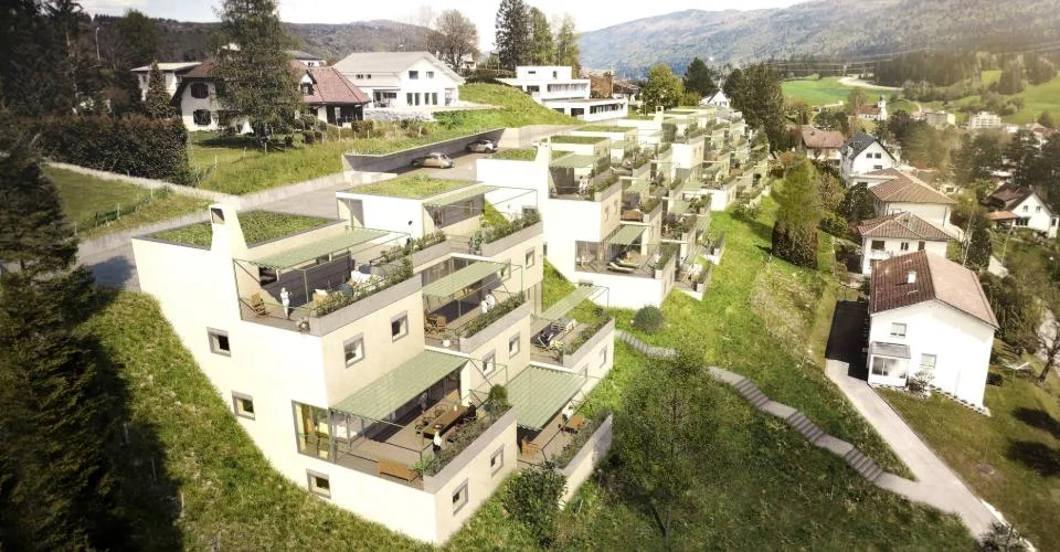 XCEPTIONNEL - A vendre superbes appartements/villas neufs en terrasse de haut standing de 5.5, 4.5, 3.5 et 2.5 pièces avec garage individuel – Foto 2 von 21