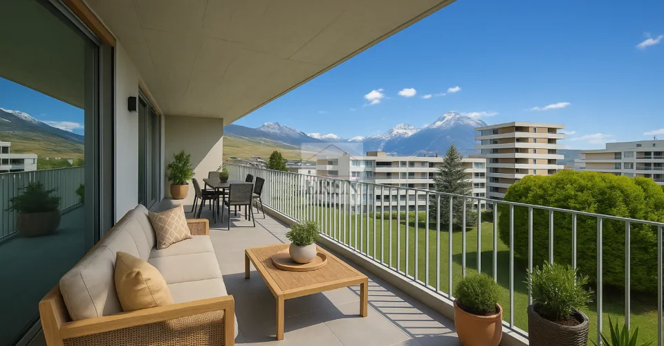 Magnifique et lumineux attique 3,5 - 4 pièces avec façade vitrées et balcon-terrasse panoramique sud-est