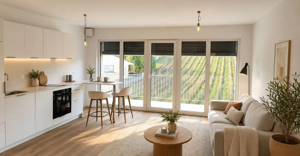 Grand studio avec balcon - 1er étage - Projet neuf