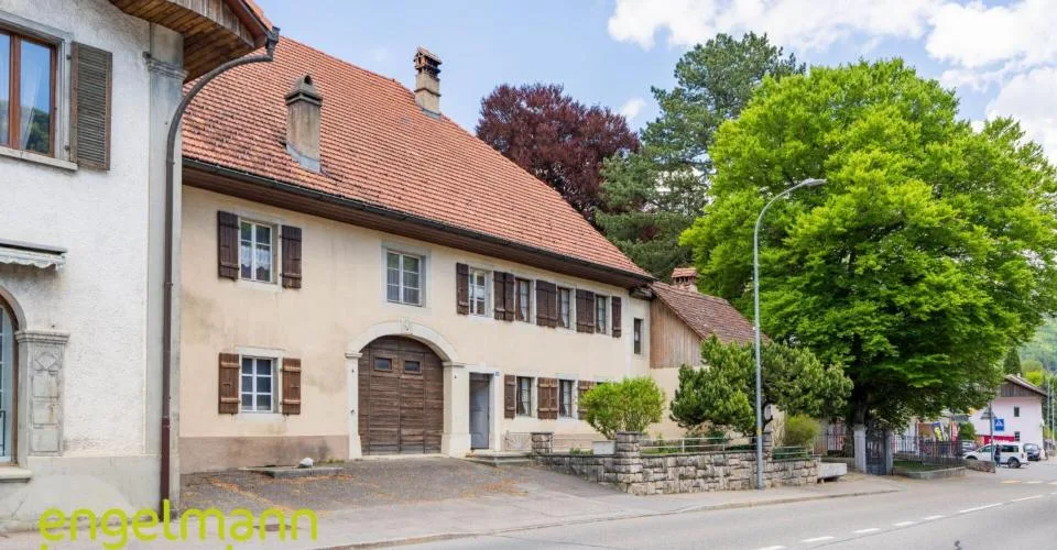 Ancienne ferme de 2 appartements avec grand terrain constructible - Ehemaliges Bauernhaus mit 2 Wohnungen und Bauparzelle