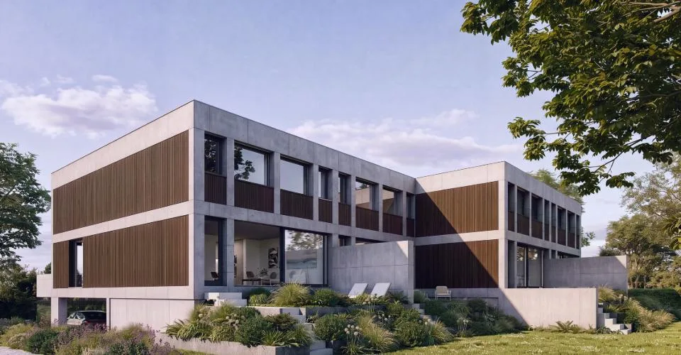 Architecture et beaux volumes | Villa C du projet Pra Vinea à Corminboeuf – photo 6 sur 32
