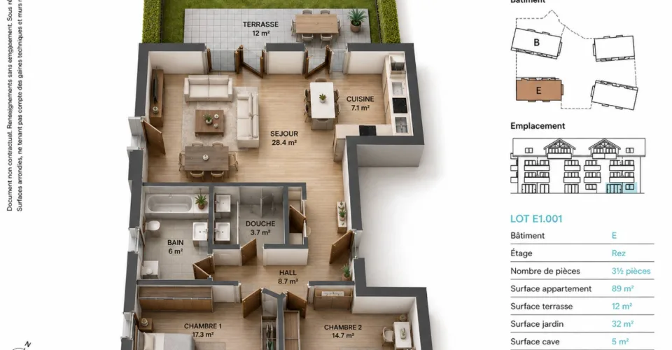 Denges Neue Minergie-Wohnungen | 3,5 Zimmer mit Garten und Terrasse – Foto 1 von 11