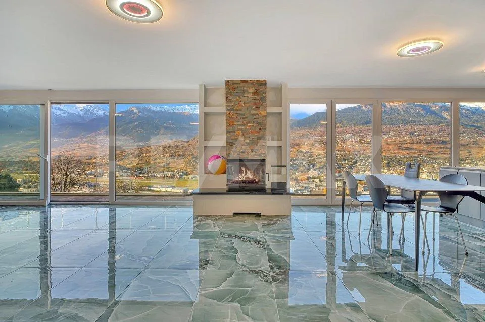 Villa neuve 2025 | Duplex 4.5p 151m² terrasse vitrée | Vue vallée du Rhône — Hauteurs de Sion