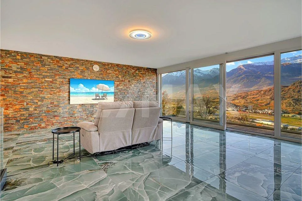 Villa neuve 2025 | Duplex 4.5p 151m² terrasse vitrée | Vue vallée du Rhône — Hauteurs de Sion
