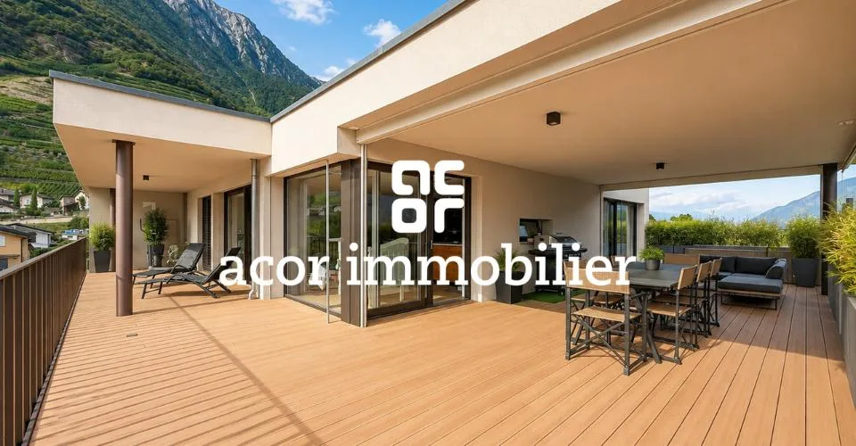 Attika 3.5 Zimmer von Ausnahme in Fully mit XXL-Terrasse und Jacuzzi – Foto 3 von 7