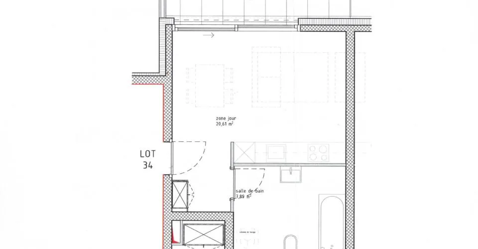 Studio neuf au 1er étage