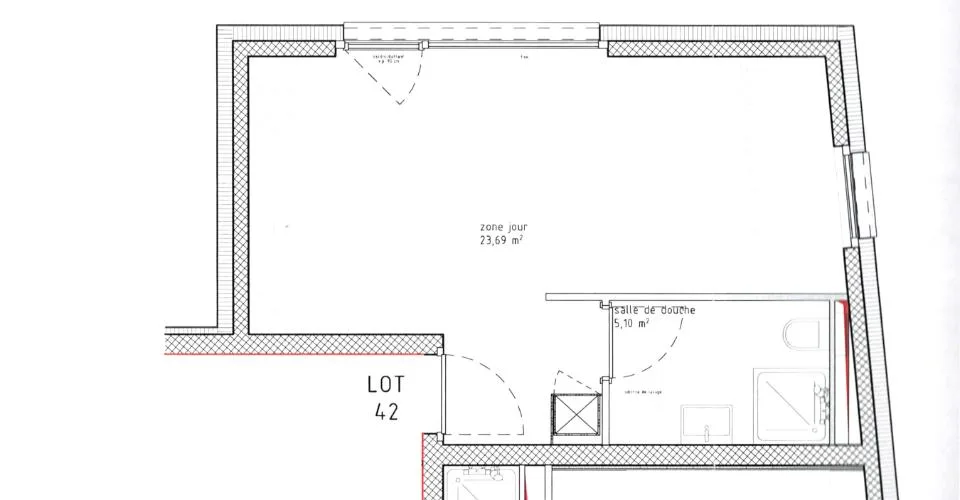 Studio neuf au 1er étage