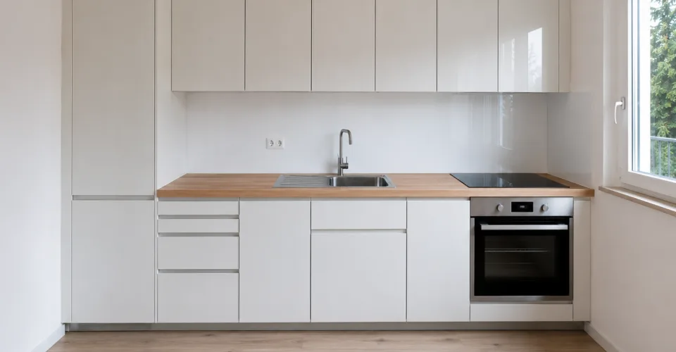 Heller Wohn- und Essbereich, moderne offene Küche und einladender Balkon – photo 2 of 6