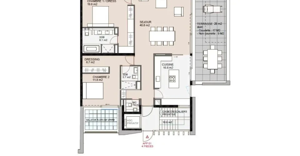 Elegante neue Duplexwohnung mit 6,5 Zimmern im Herzen von Genf – Foto 8 von 9