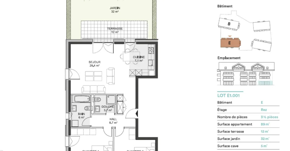 3,5 Zimmer neubau mit terrasse und privatem garten – Foto 5 von 22