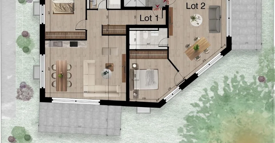 Morges — Appartement Lot 2 de 2.5 pièces s= 72,11 m2 – Foto 2 von 8