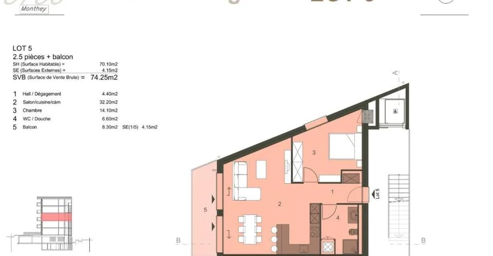Opportunité d'investissement à Monthey - 2,5 pièces neuf – photo 2 sur 5
