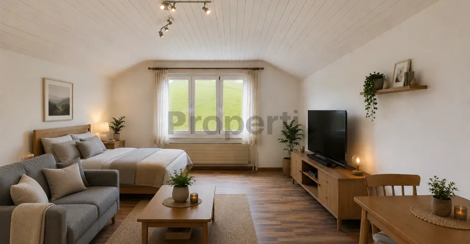 Petit mais charmant: appartement 1 pièce à Wyssachen avec balcon dans un endroit calme